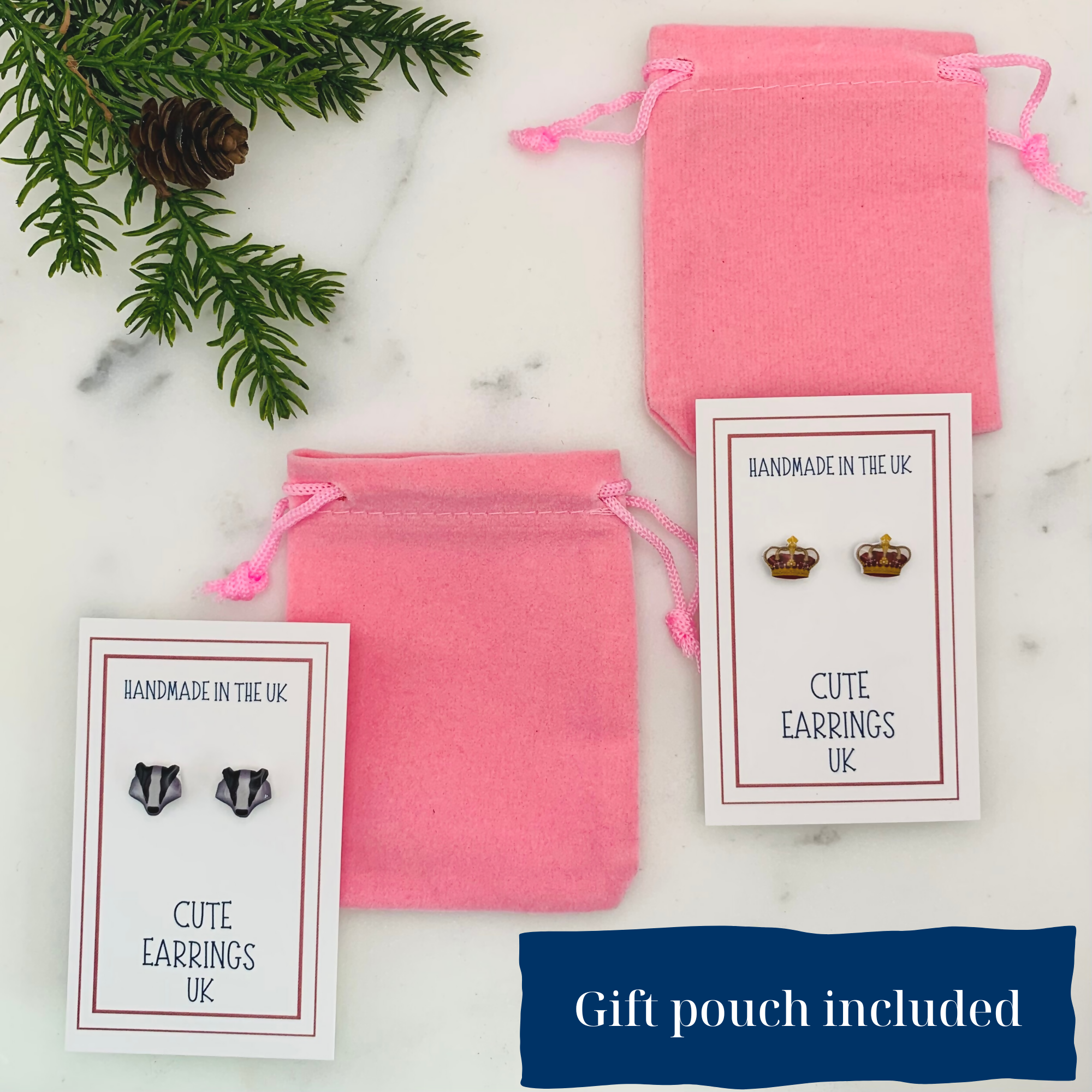 Bah Humbug Sweet Christmas Stud Earrings.