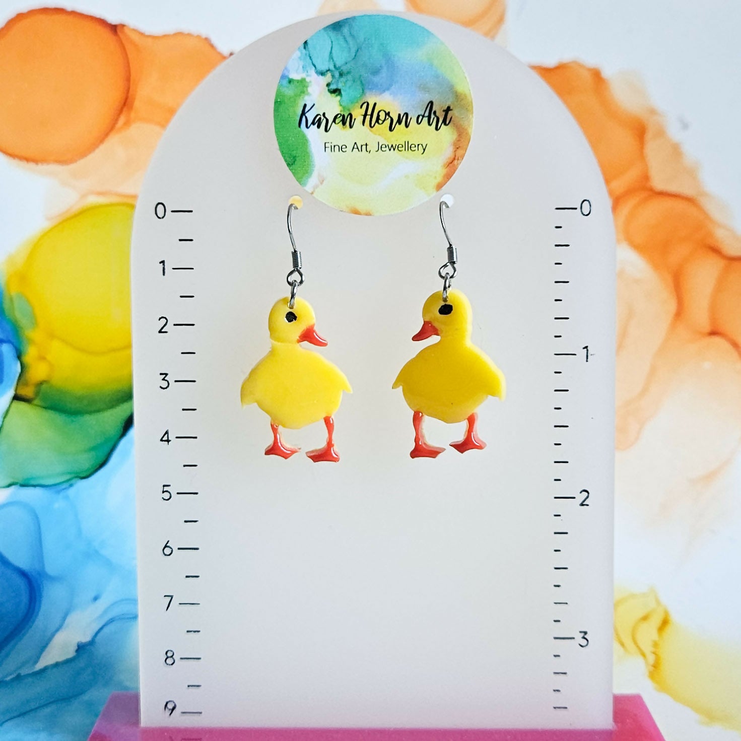 Handmade Resin Chicks Dangle Earrings