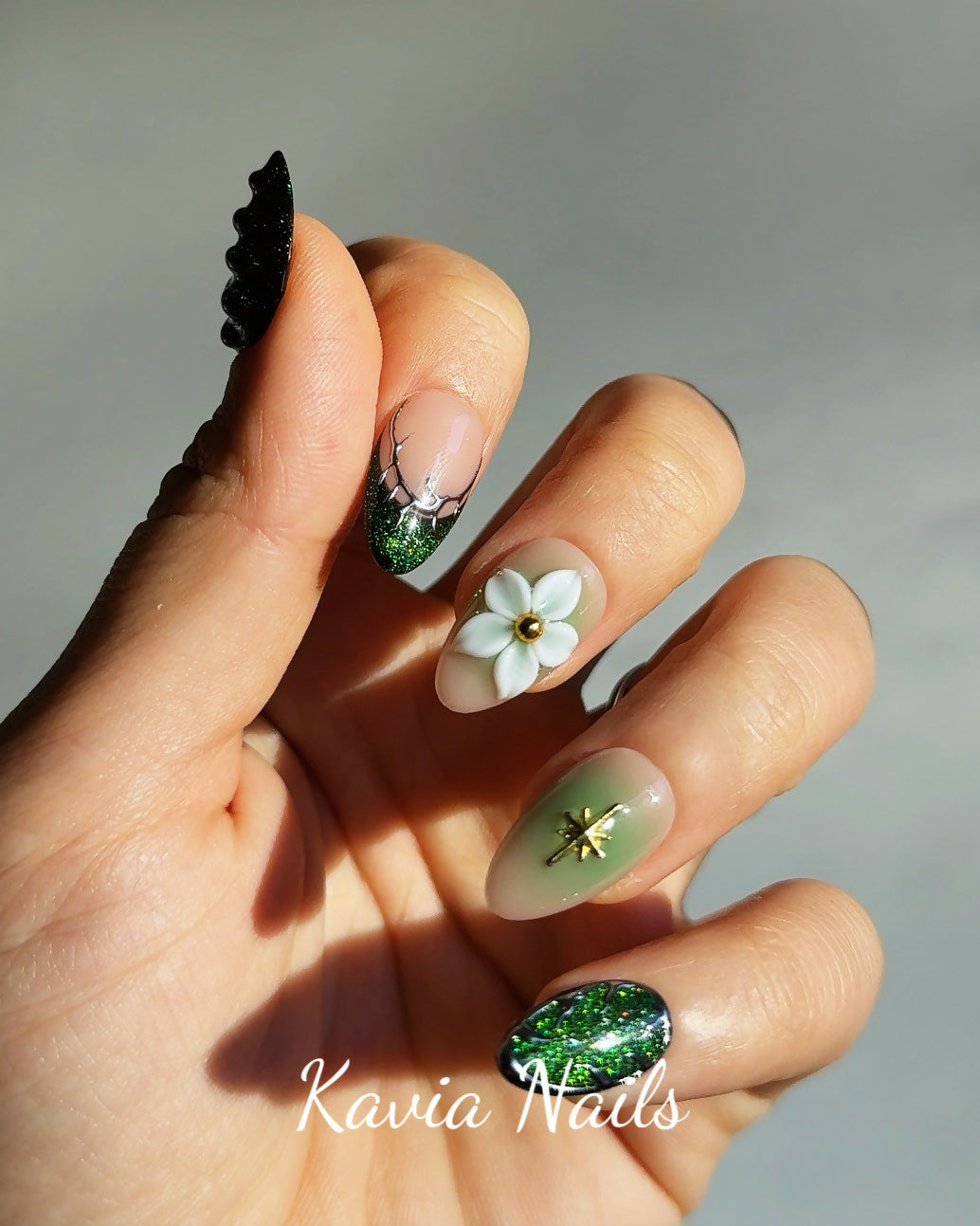 Green Fairy - Handmade Press-on Nails
