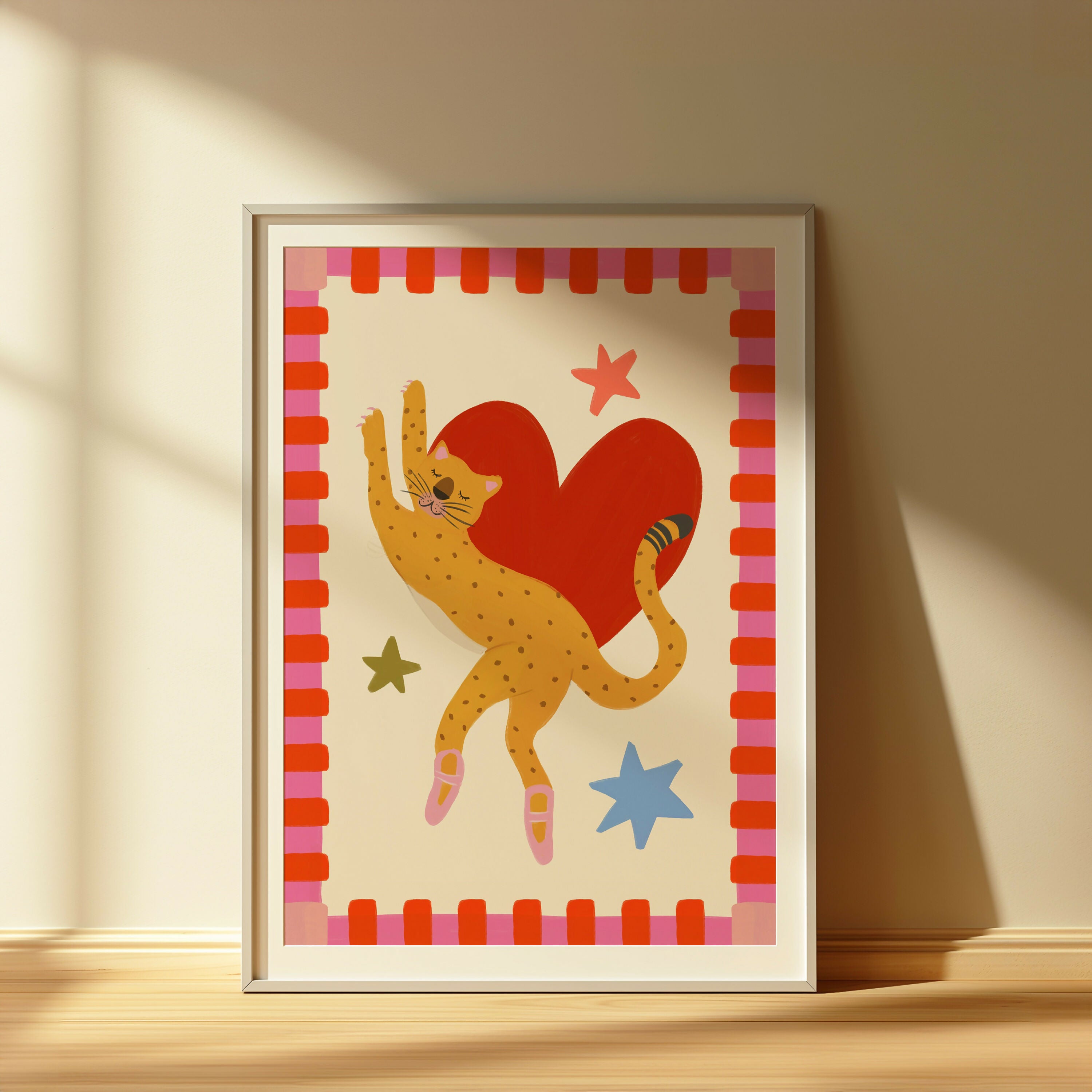 Ballerina Leopard Illustration Kids Print