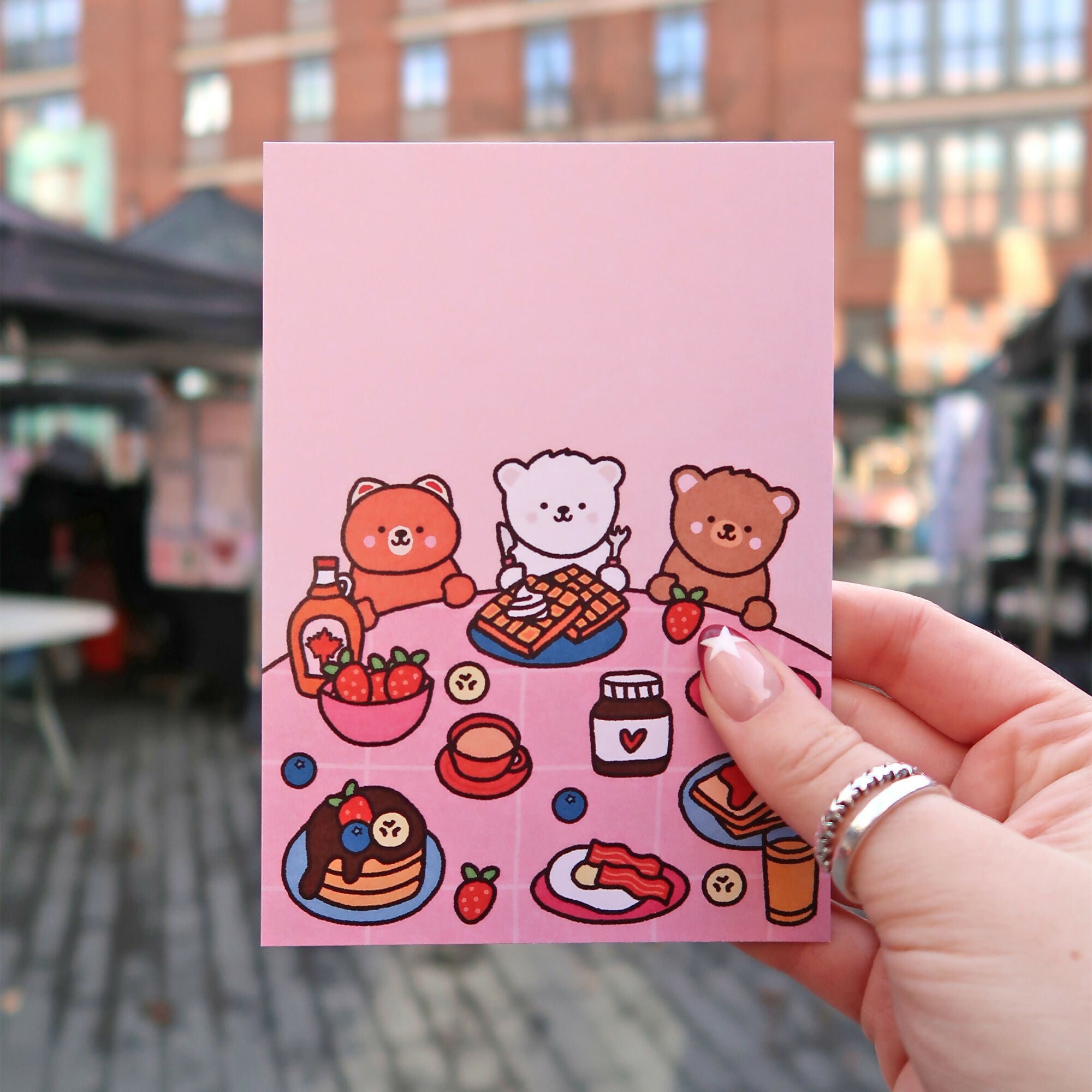 Bears Who Brunch A6 Art Print