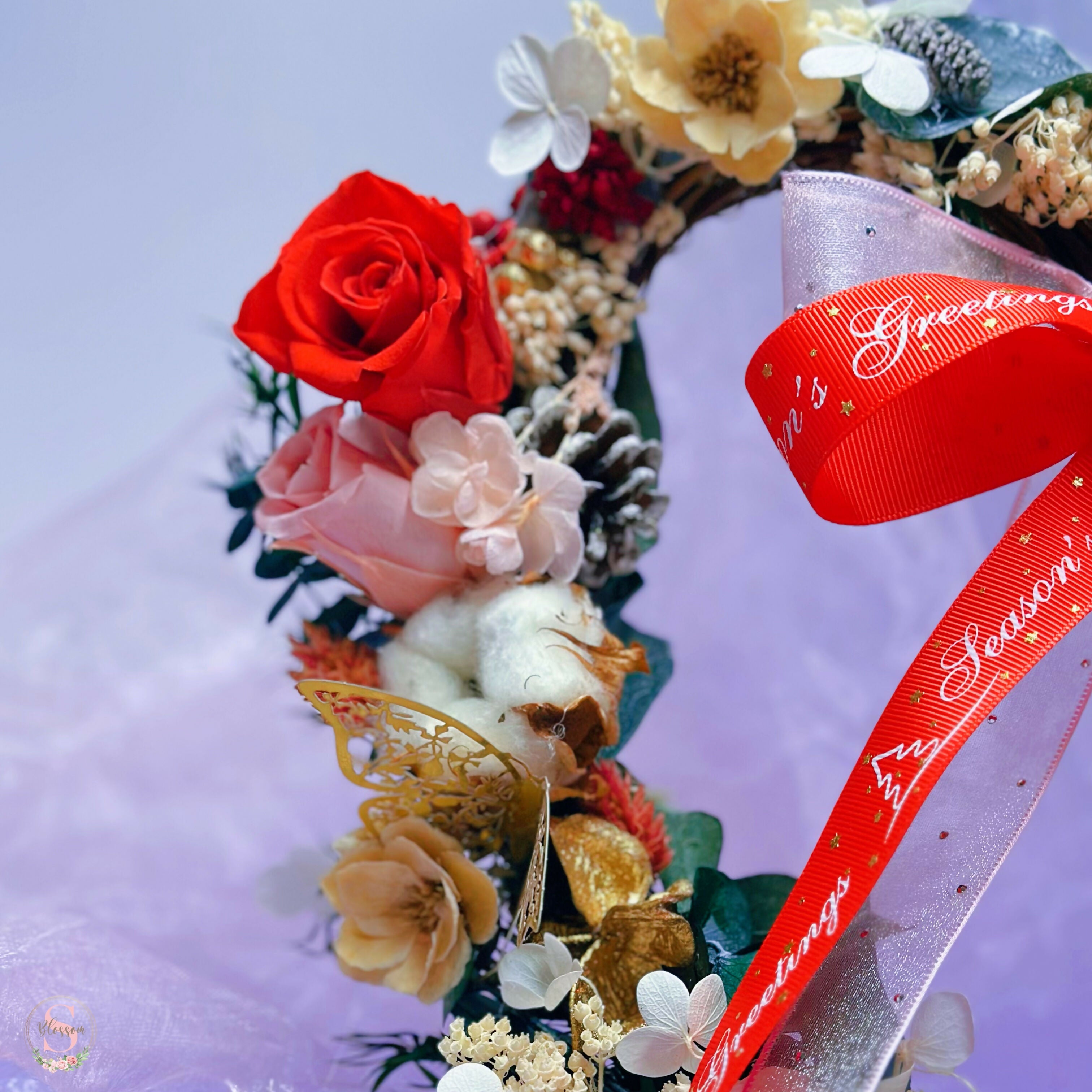 Cozy Holiday Bloom Wreath