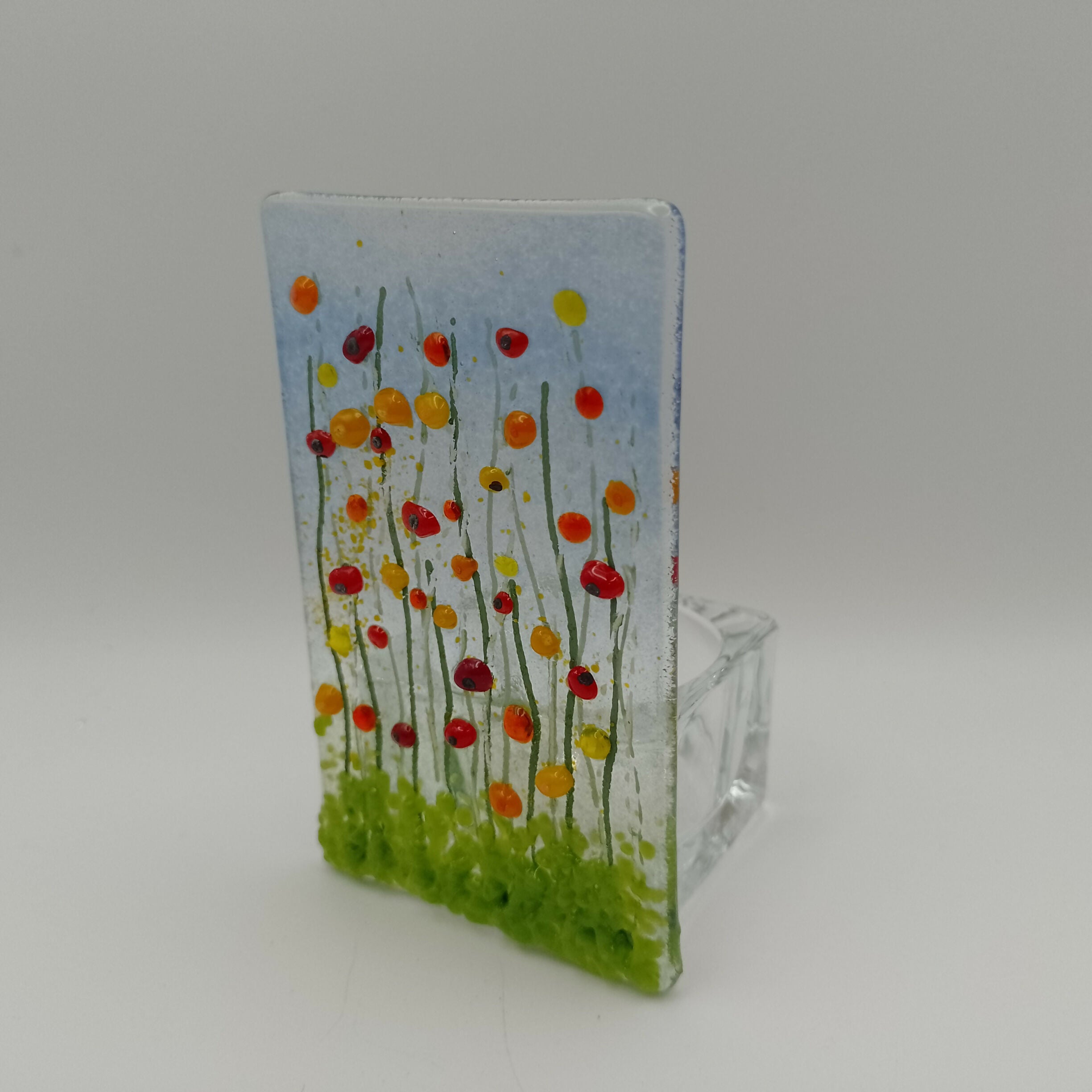 Fused Glass Meadow Tealight