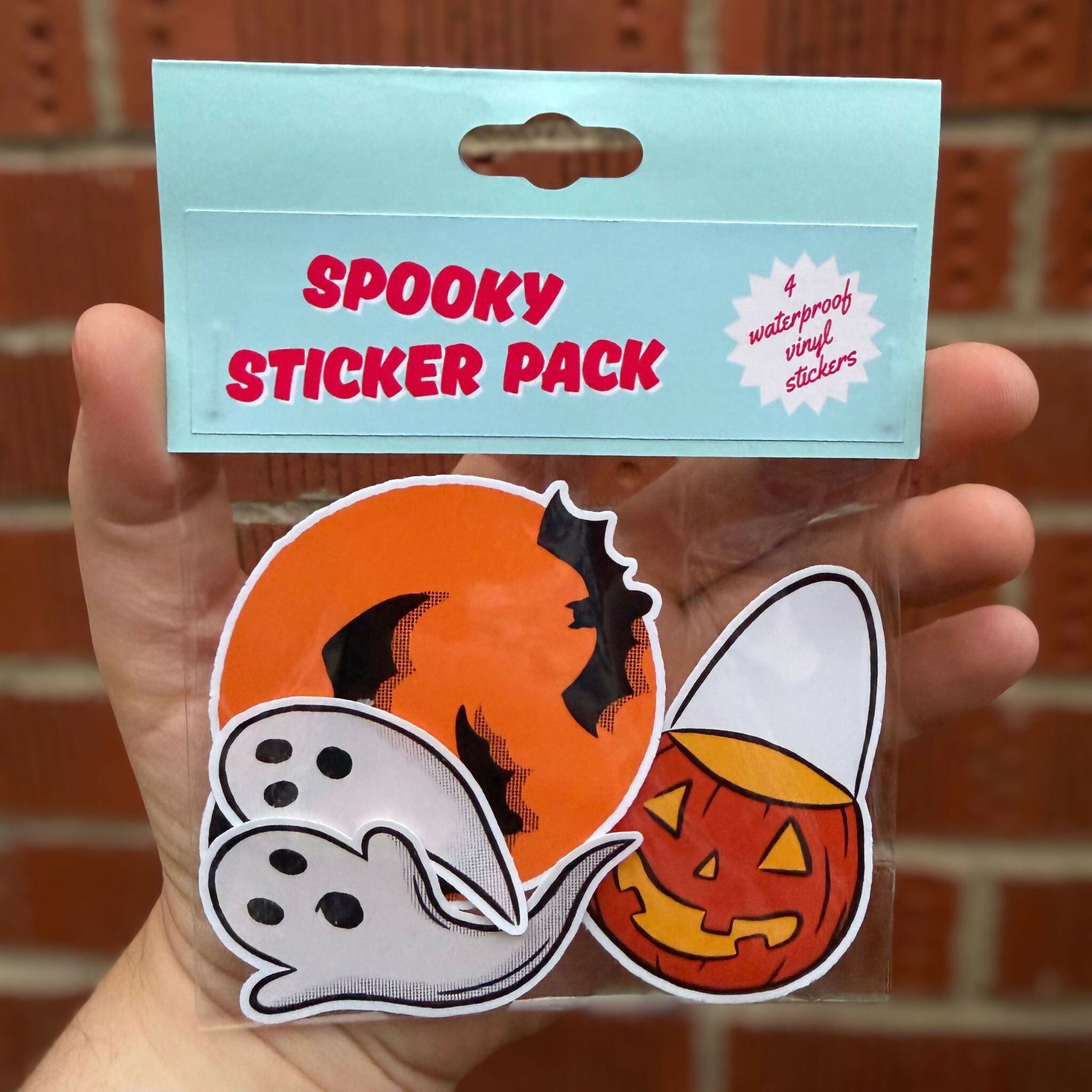 Spooky Sticker Pack - 4 Waterproof Stickers
