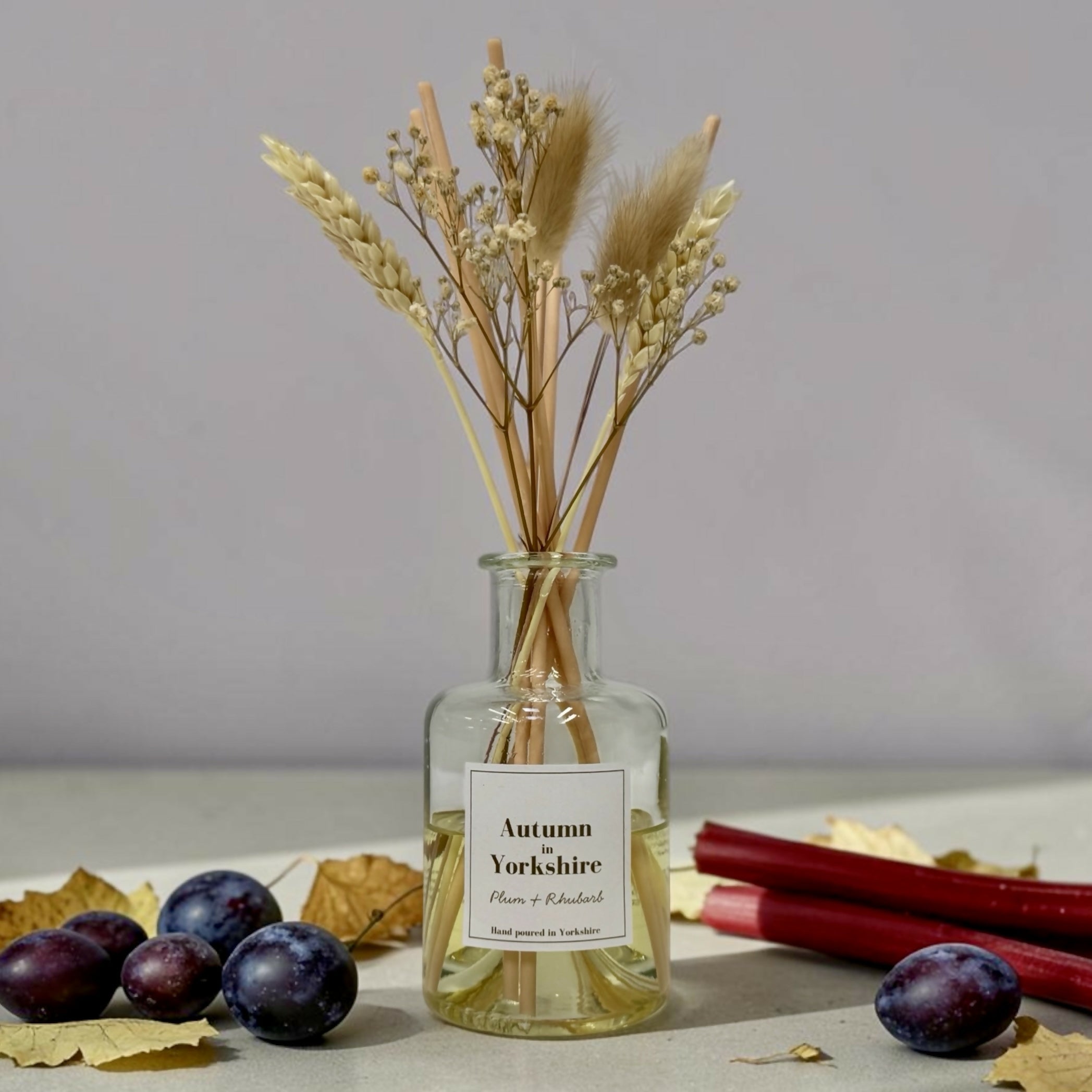 Autumn in Yorkshire - Plum and Rhubarb Dried Flower Reed Diffuser - 100ml