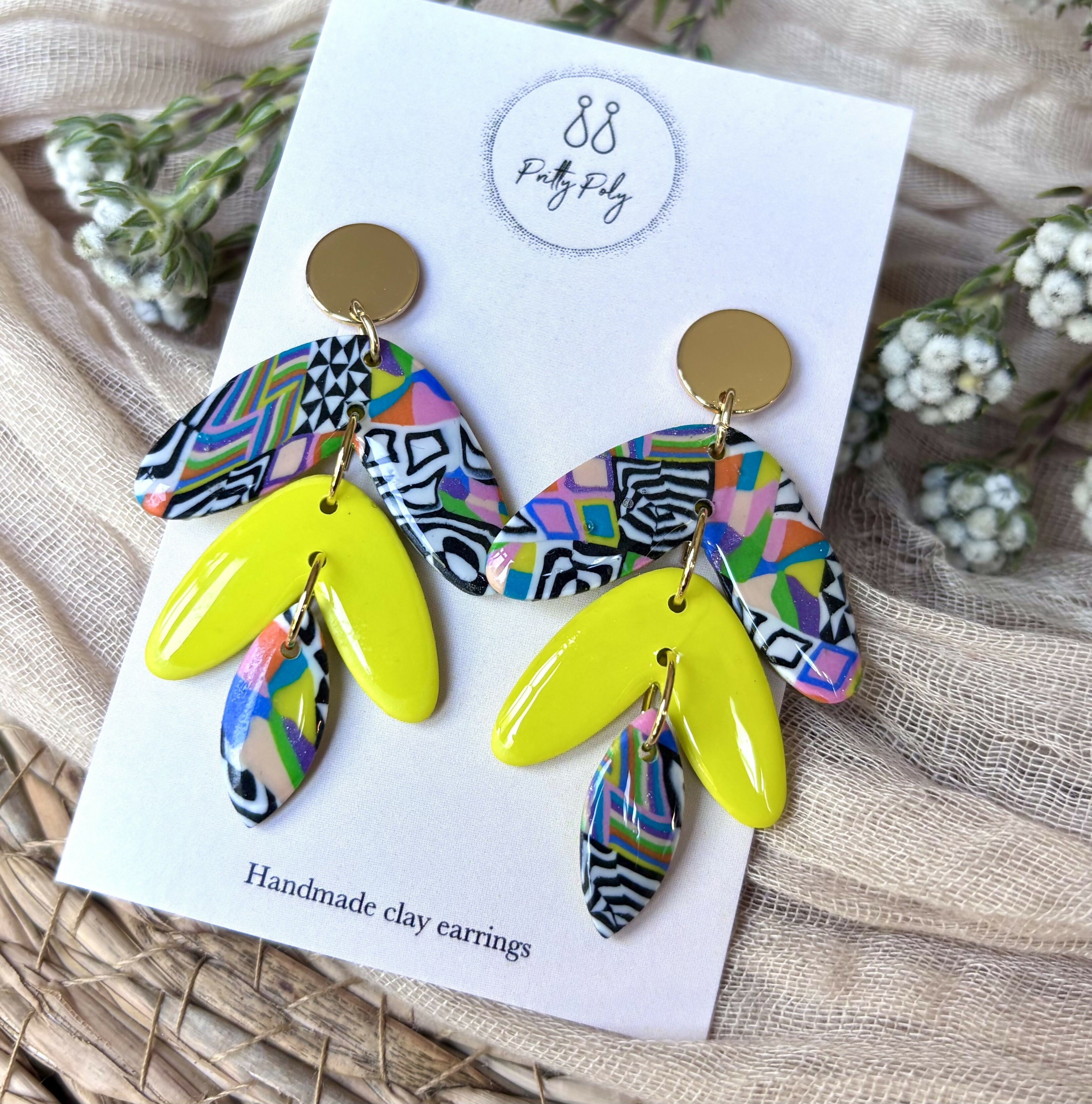 Funky Pattern Collection - Dazzle Dangles Polymer Clay Earrings