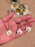 Daisy Hoop Earrings with Gold Drop