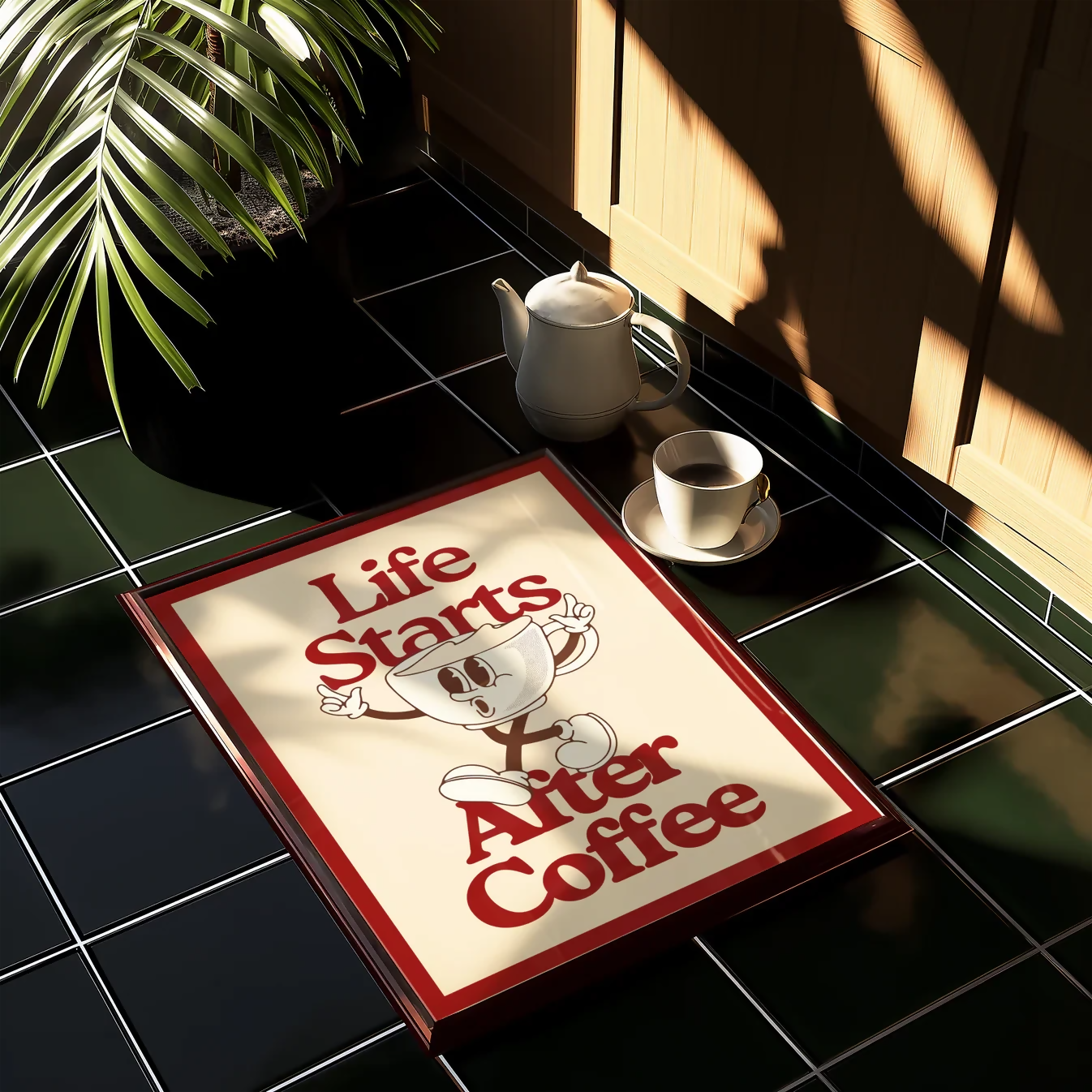 LIFE STARTS AFTER COFFEE WALL ART PRINT