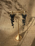 Cascading Flower Drop Earrings with Mini Floral Clusters in Black