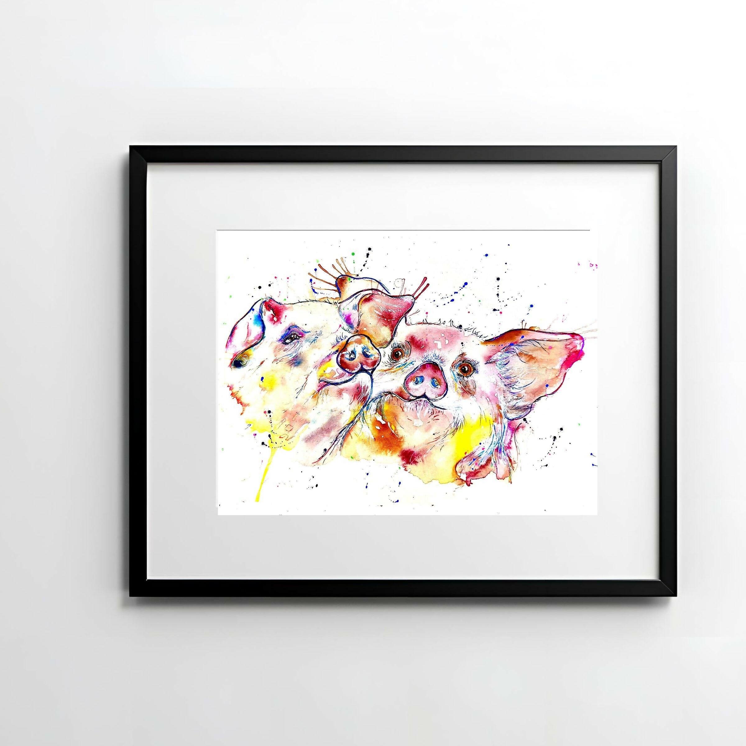 FINE ART PRINT. PIGGY LOVE