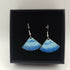 Blue Fan Tail Enamel Earrings
