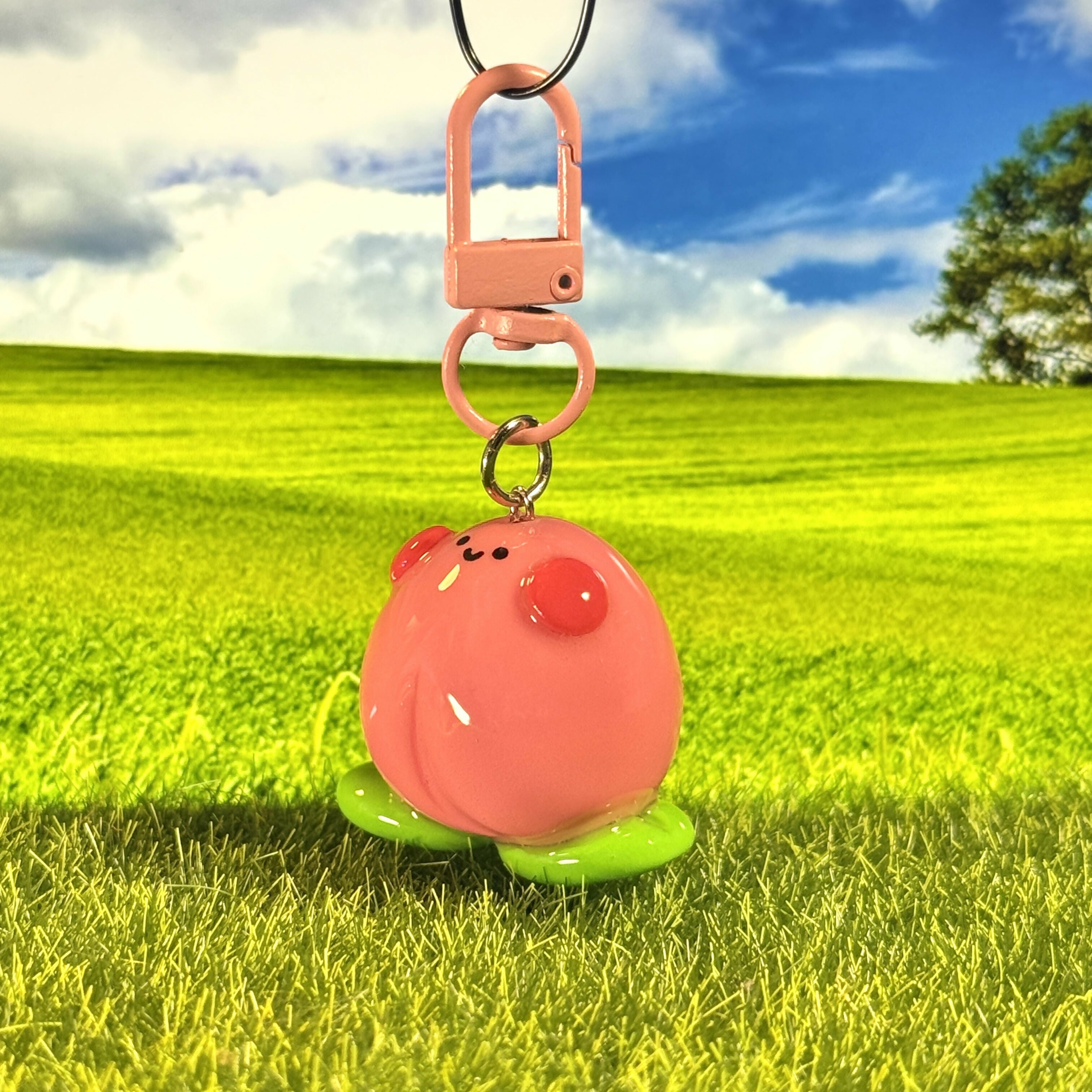 Happy Peach Keychain