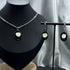 Oval Tooth Necklace & Earrings Set