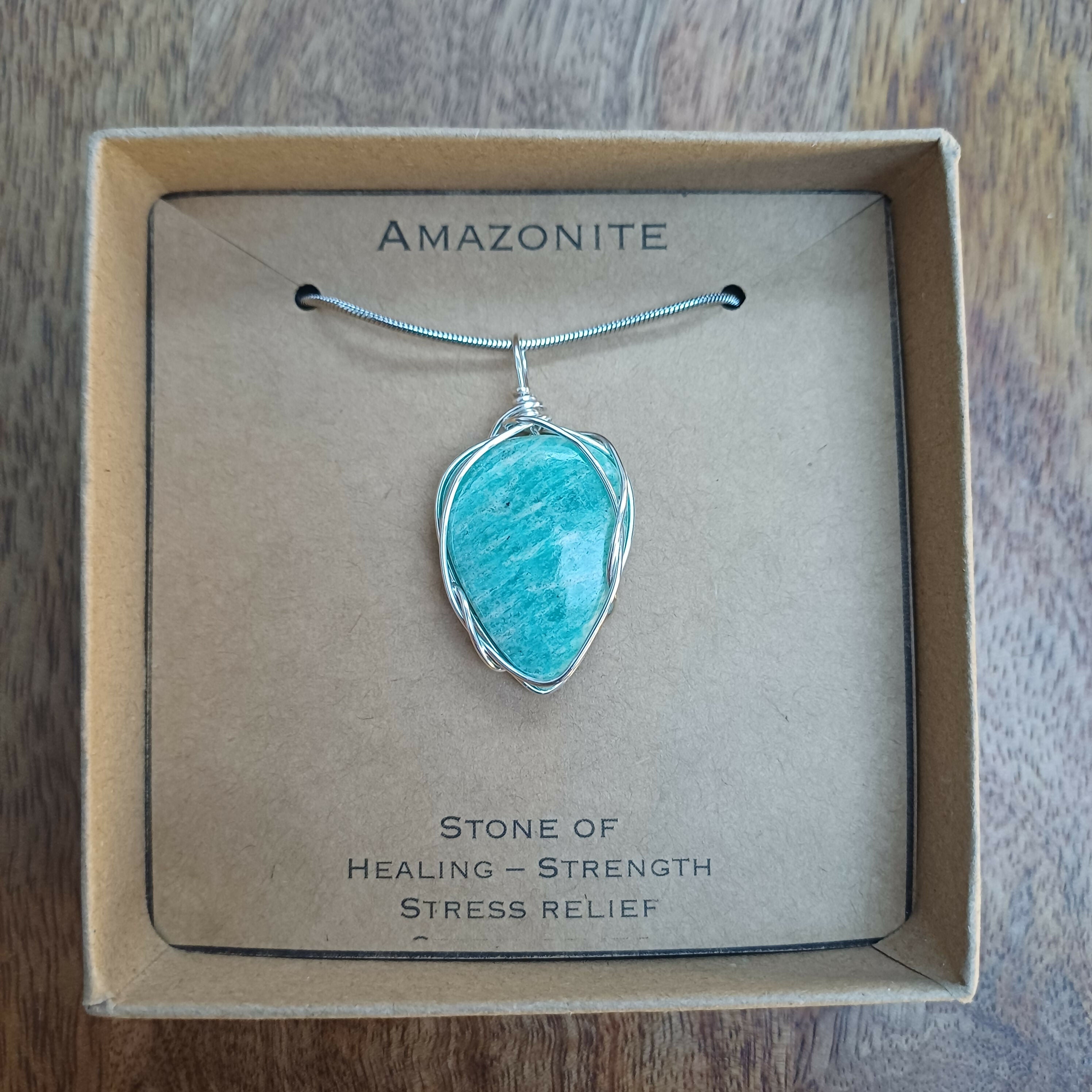 Amazonite Wire Wrapped Pendant