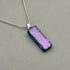 Purple Dichroic Fused Glass Pendant with Silver Plated Chain - Handmade by Jade Tapson Glass.