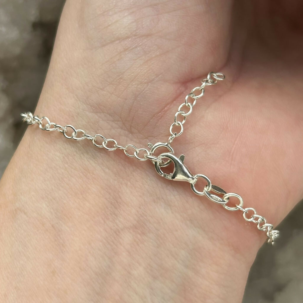 Handmade Sterling Silver 'I Am Enough' Citrine Charm Bracelet