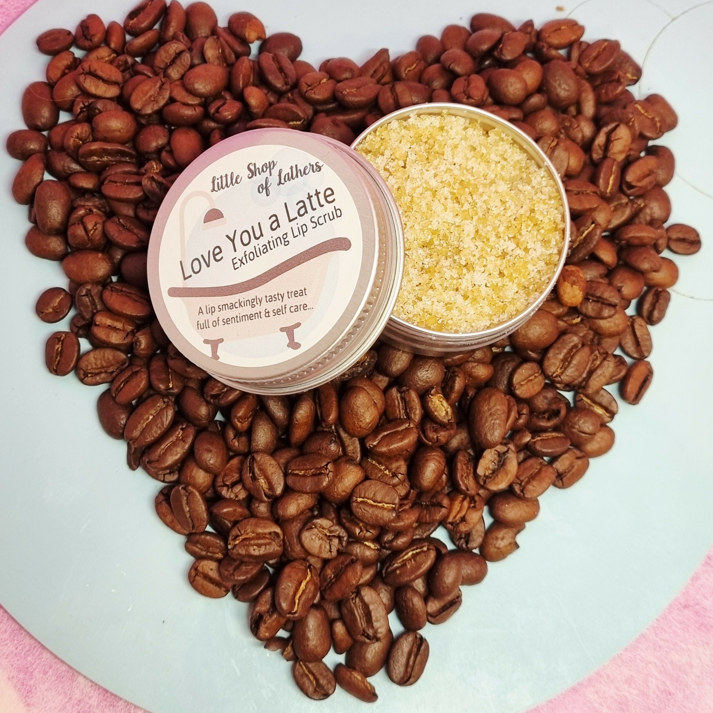Love You a Latte - Coffee themed Lip Balm and Lip Scrub Set - Sentiment, self care and sweet puns!