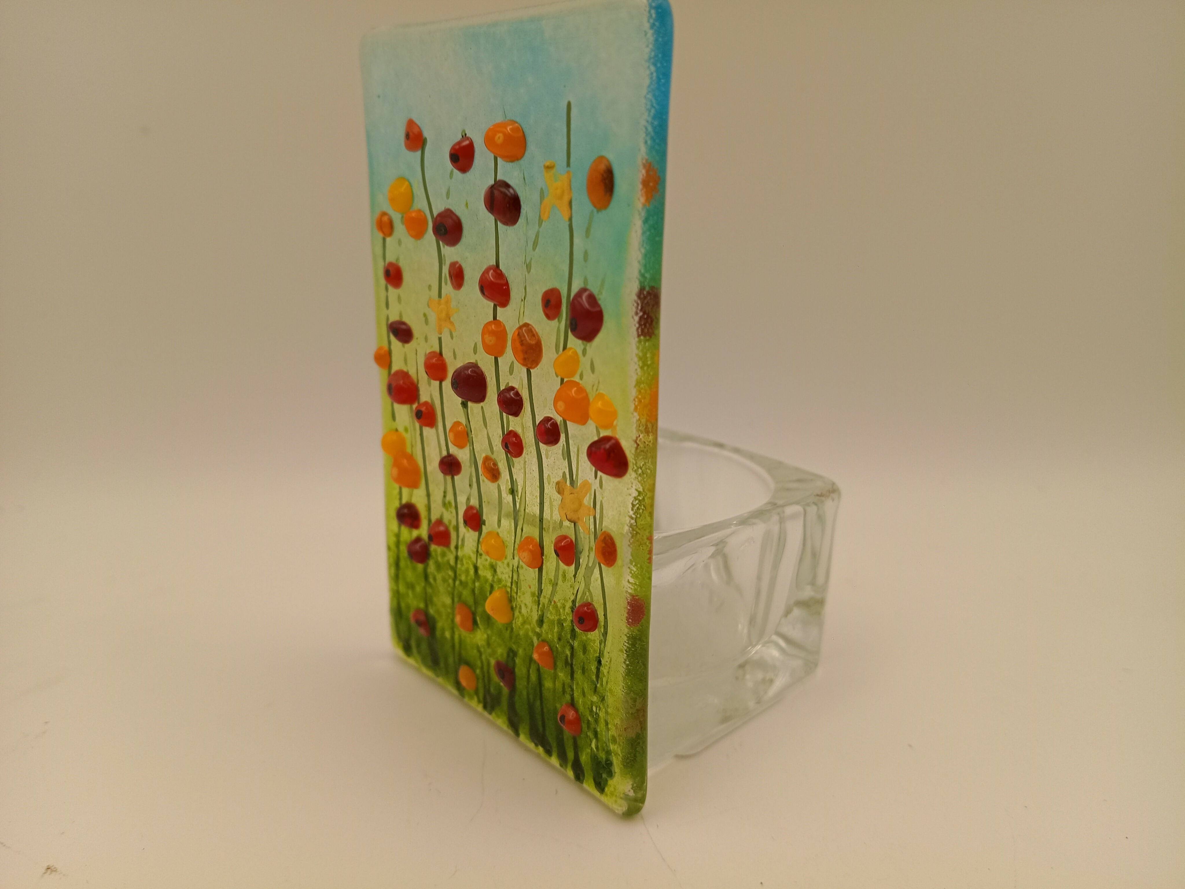 Fused Glass Meadow Tealight