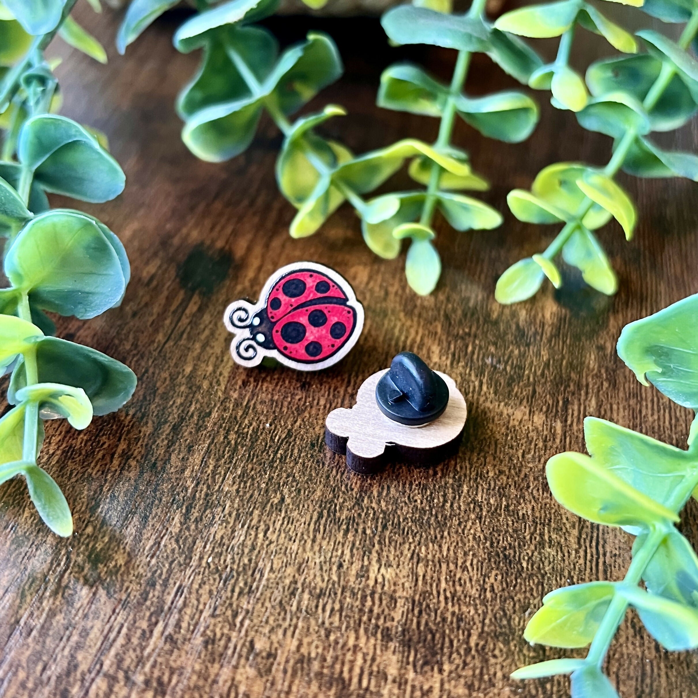 Mini Ladybird Wooden Pin
