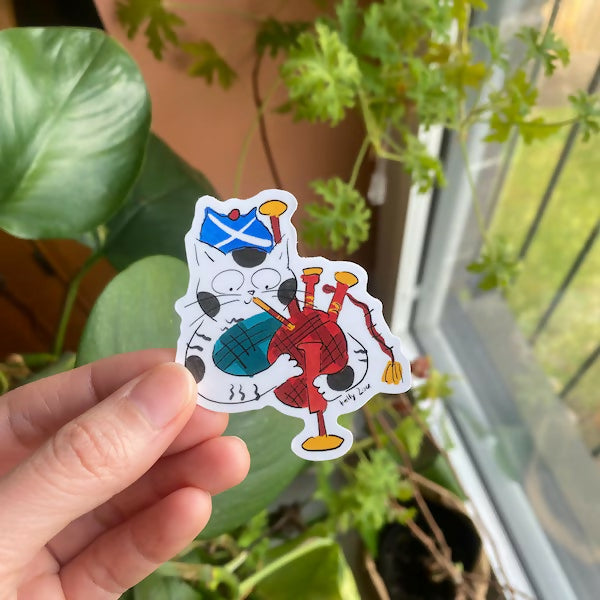 Waterproof Cat Sticker cat with pipe