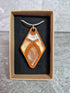 Unique Hand Crafted Diamond Shape Pendant Divided Into Four Separate Sections