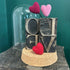 Love Dome Featuring Antique Letter Printing Blocks & Felt Hearts