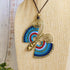 Blue Butterfly Necklace; Handcrafted Macramé & Gold Wire Art Statement Pendant