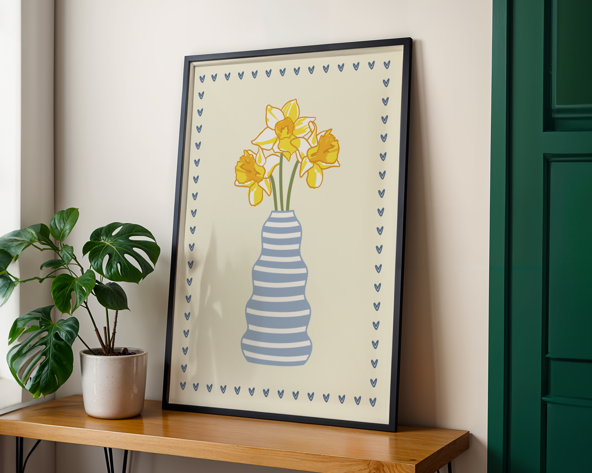 Daffodil Flower Vase Print