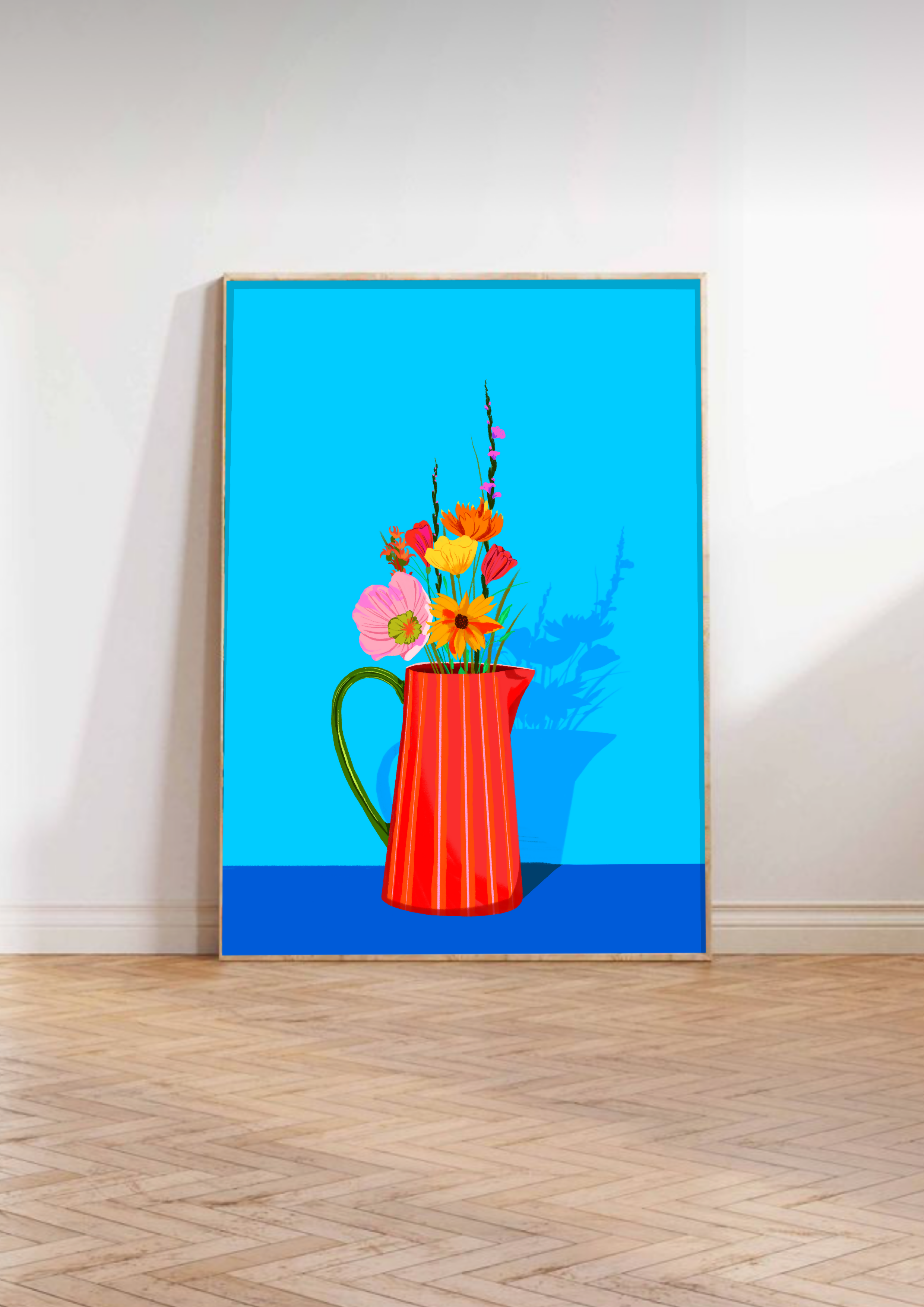Blue Flower Vase Art Print