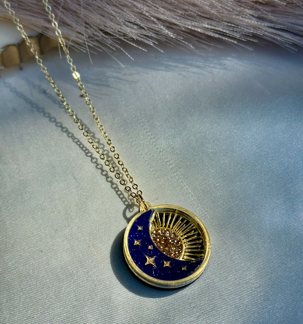 Dreamy, Celestial, Sun And Moon Pendant