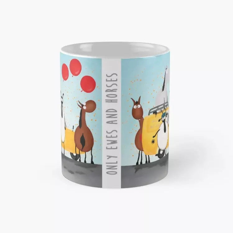 Only Ewes And Horses Ceramic Mug