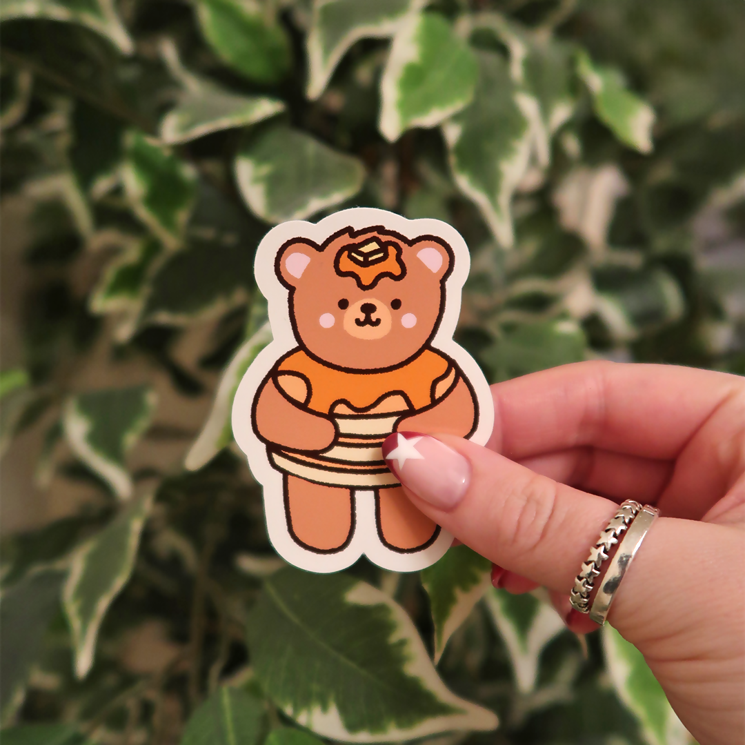 Pancake Bear Die Cut Sticker