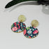 Christmas Print Statement Earrings - Handmade Polymer Clay - Polly Plant