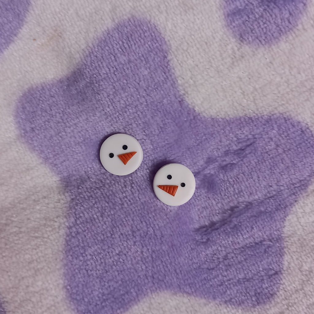 Polymer Clay Snowman Stud Earring