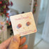 Round Pink Marble Pattern Studs