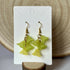 Green Into Yellow Cascading Flower Earrings