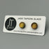 Orange Dichroic Fused Glass Sterling Silver Stud Earrings - Handmade by Jade Tapson Glass.