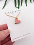 Small Peach Heart Necklace