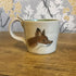 Handpainted Animal Mug Green/ cream /brown