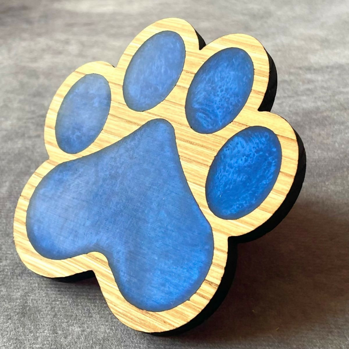 Paw Print Coaster in English Hardwood and Resin