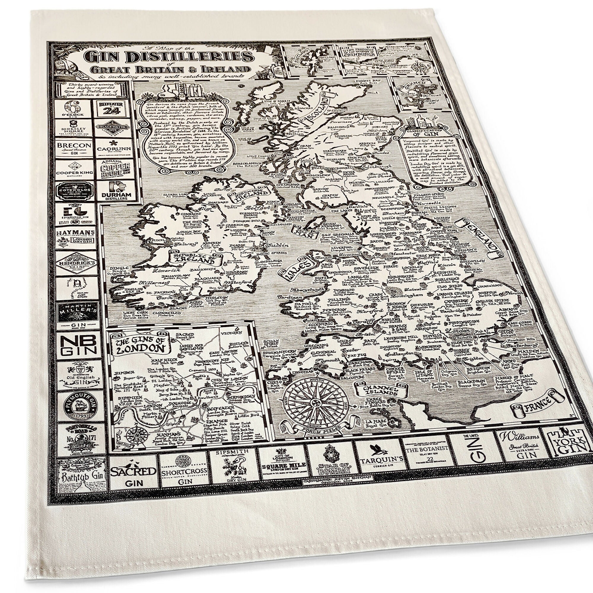 Gins of Britain & Ireland Tea Towel
