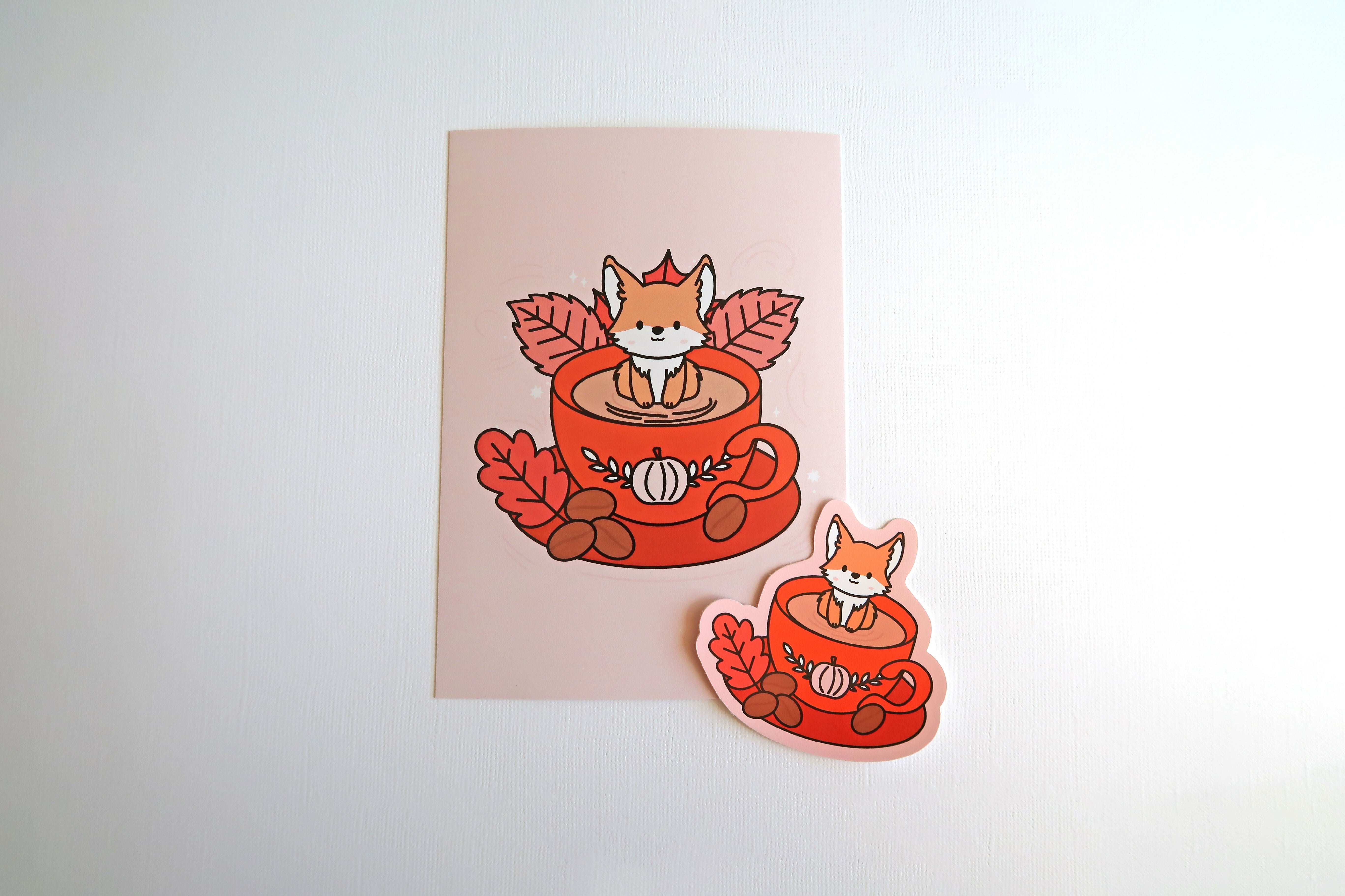 Fox Coffee A6 Art Print