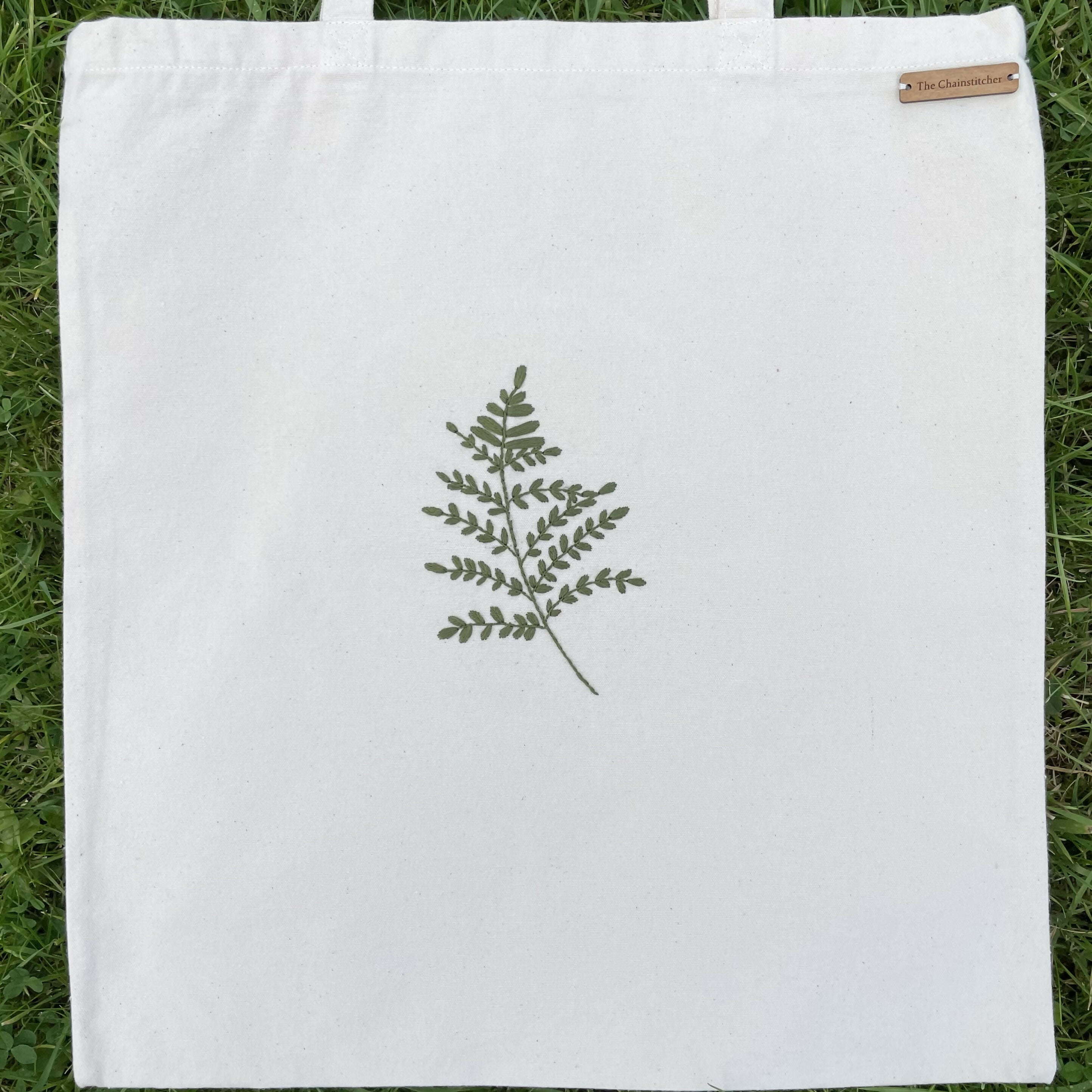 Fern Embroidered Tote