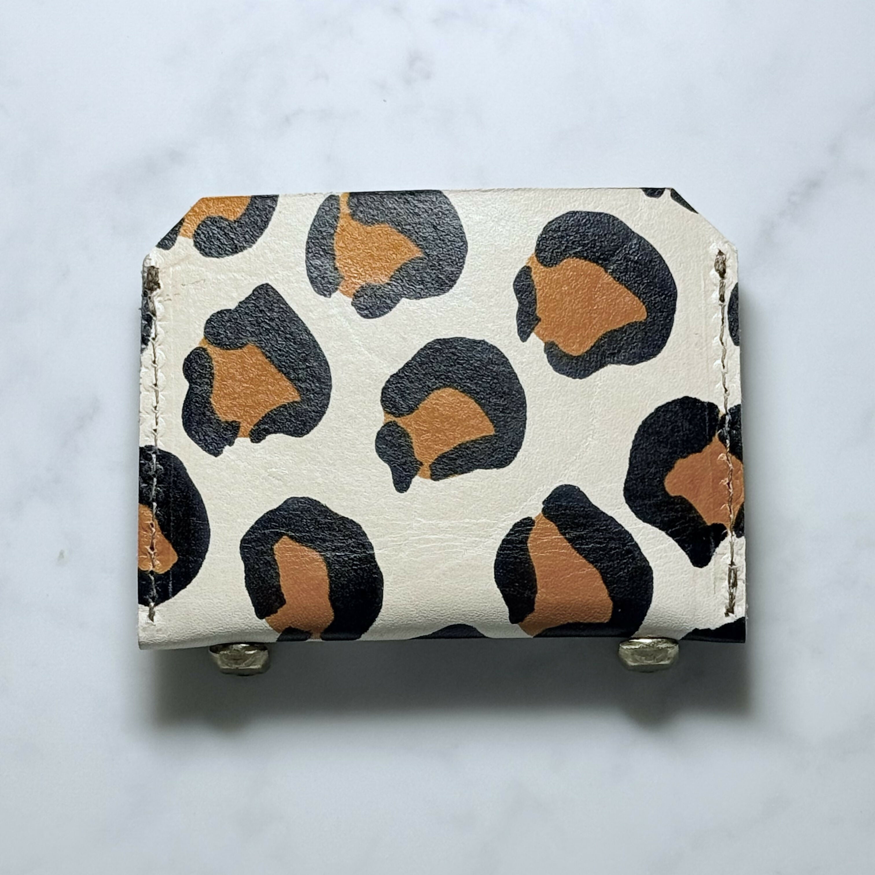 Hand Painted Leopard Cardholder Pink