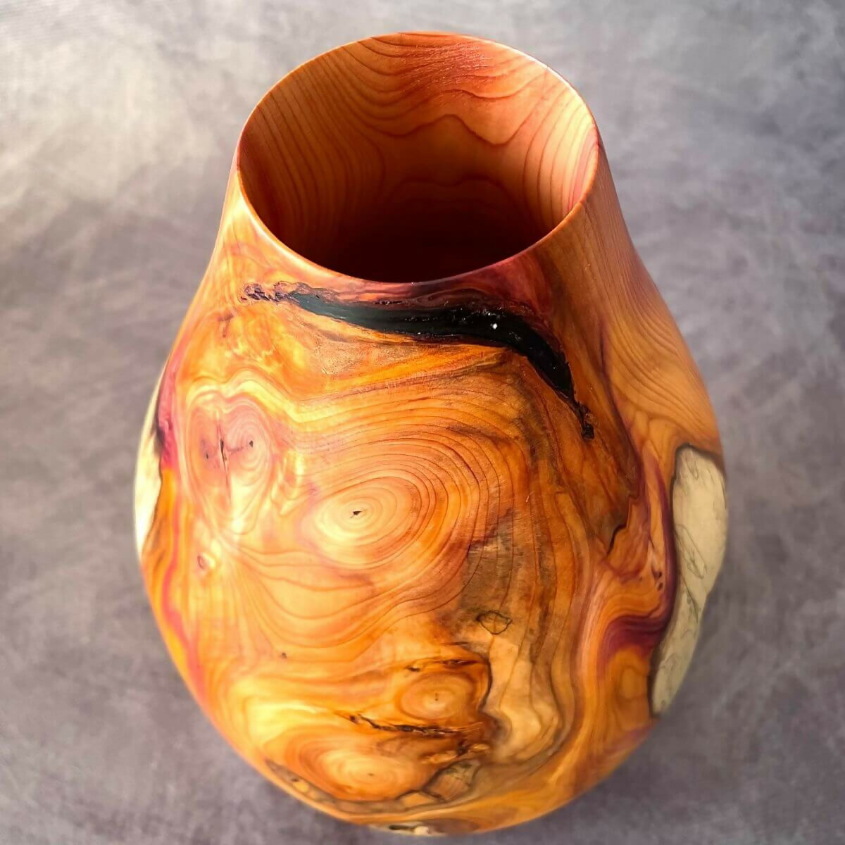 English Yew Hollow Form | Sculptured Wood Art Vessel