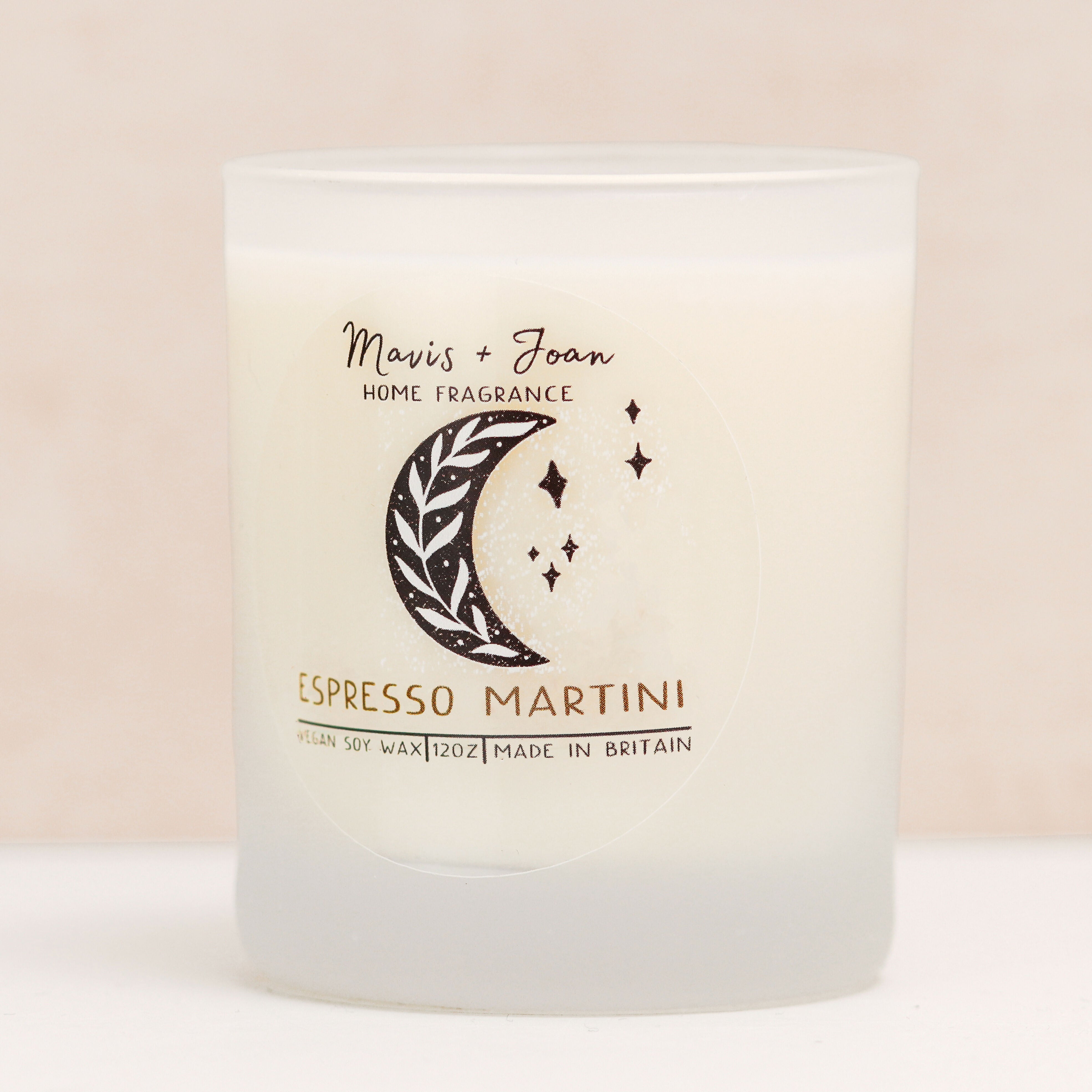 Espresso Martini Soy Wax Candle In A Frosted Glass Jar