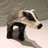 Ceramic Badger sculpture, prowling