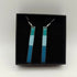 Long Rectangle Drop Enamel Earrings