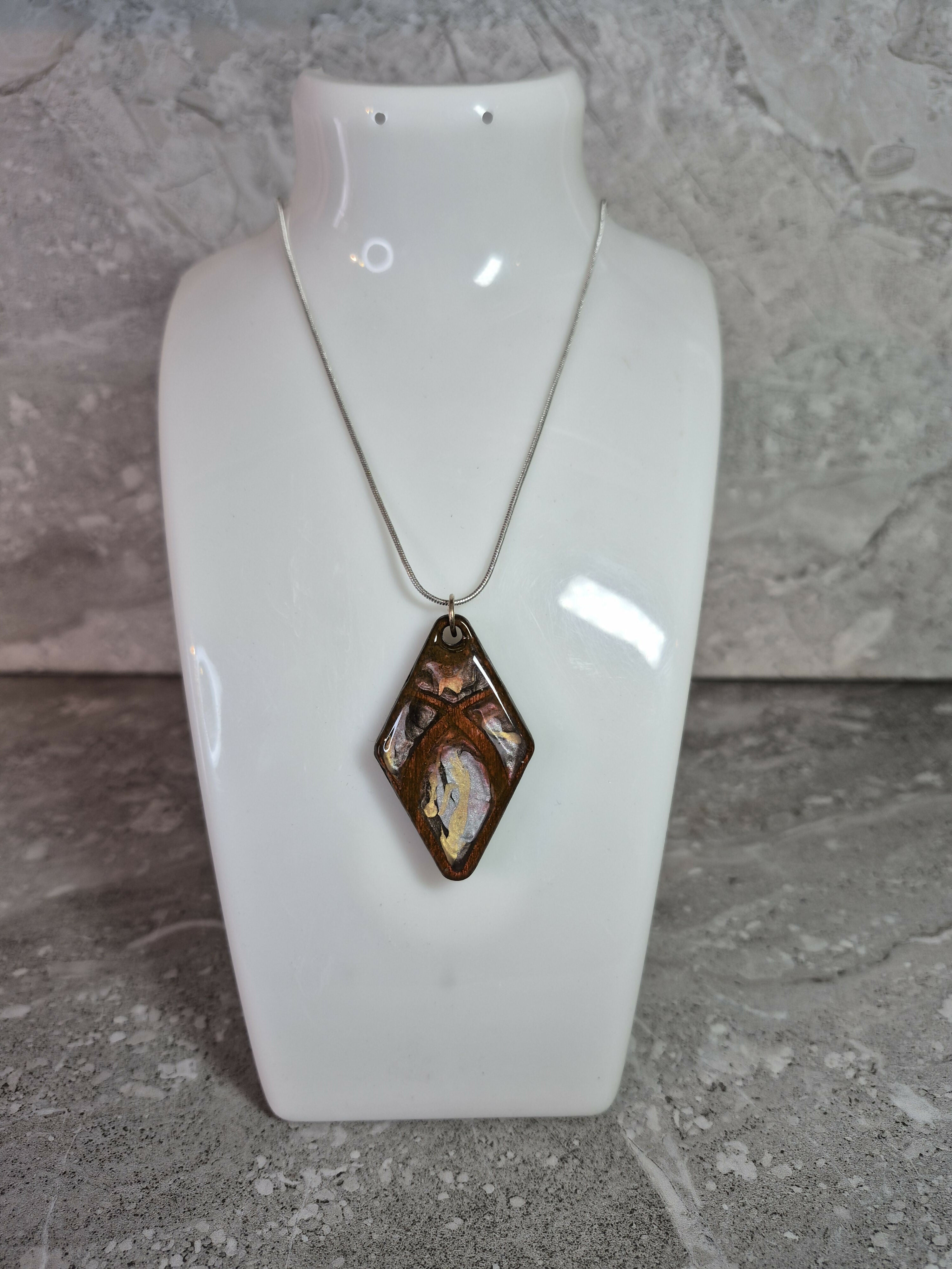 Unique Hand Crafted Diamond Shaped Pendant
