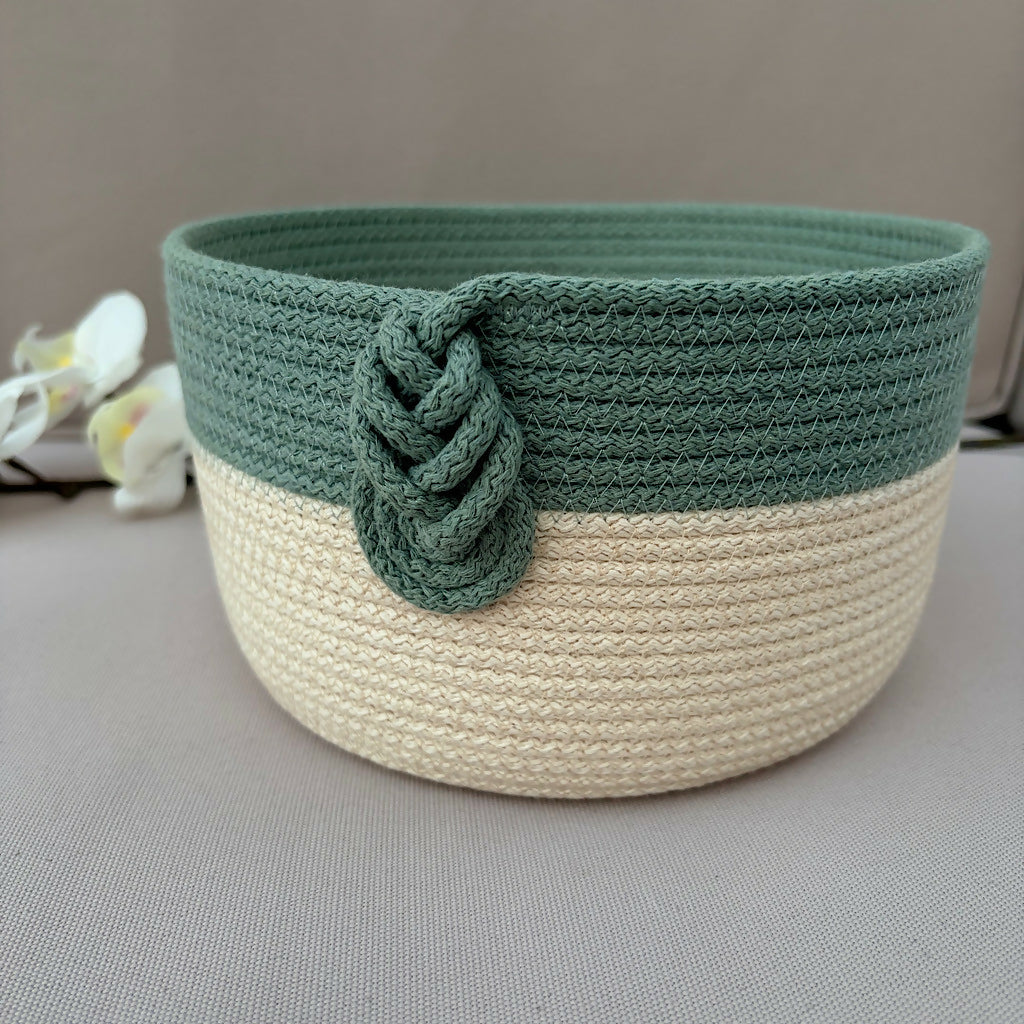 Tressé Basket - Cream and Basil